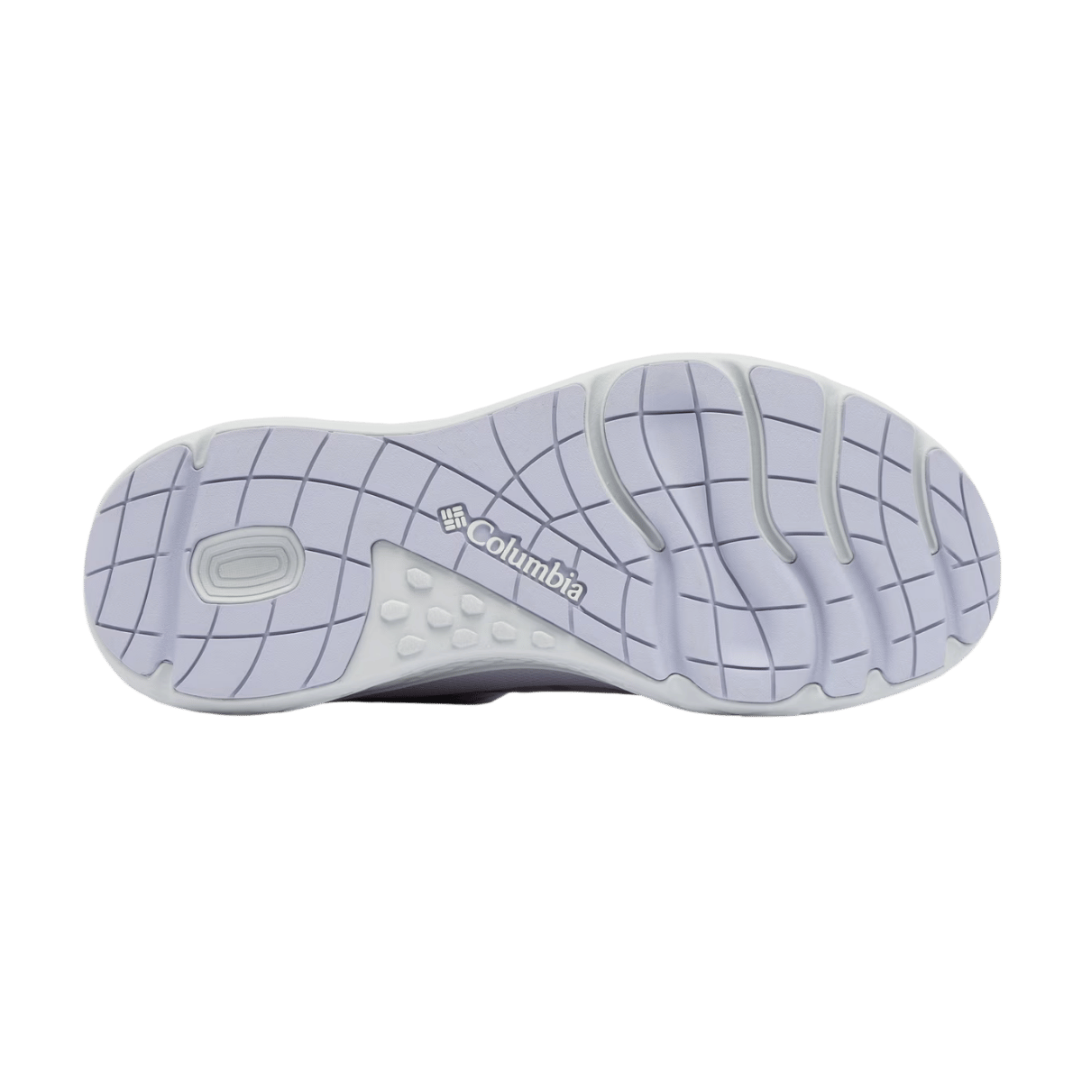 COLUMBIA WOMEN'S PFG PRO SPORT BOOT - PEARL/PURPLE - BOTTOM SOLE VIEW