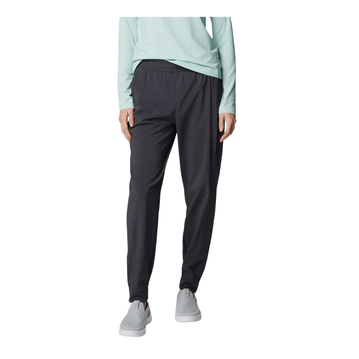 COLUMBIA WOMEN'S PFG UNCHARTED PULL ON PANTS - SHARK - FRONT VIEW