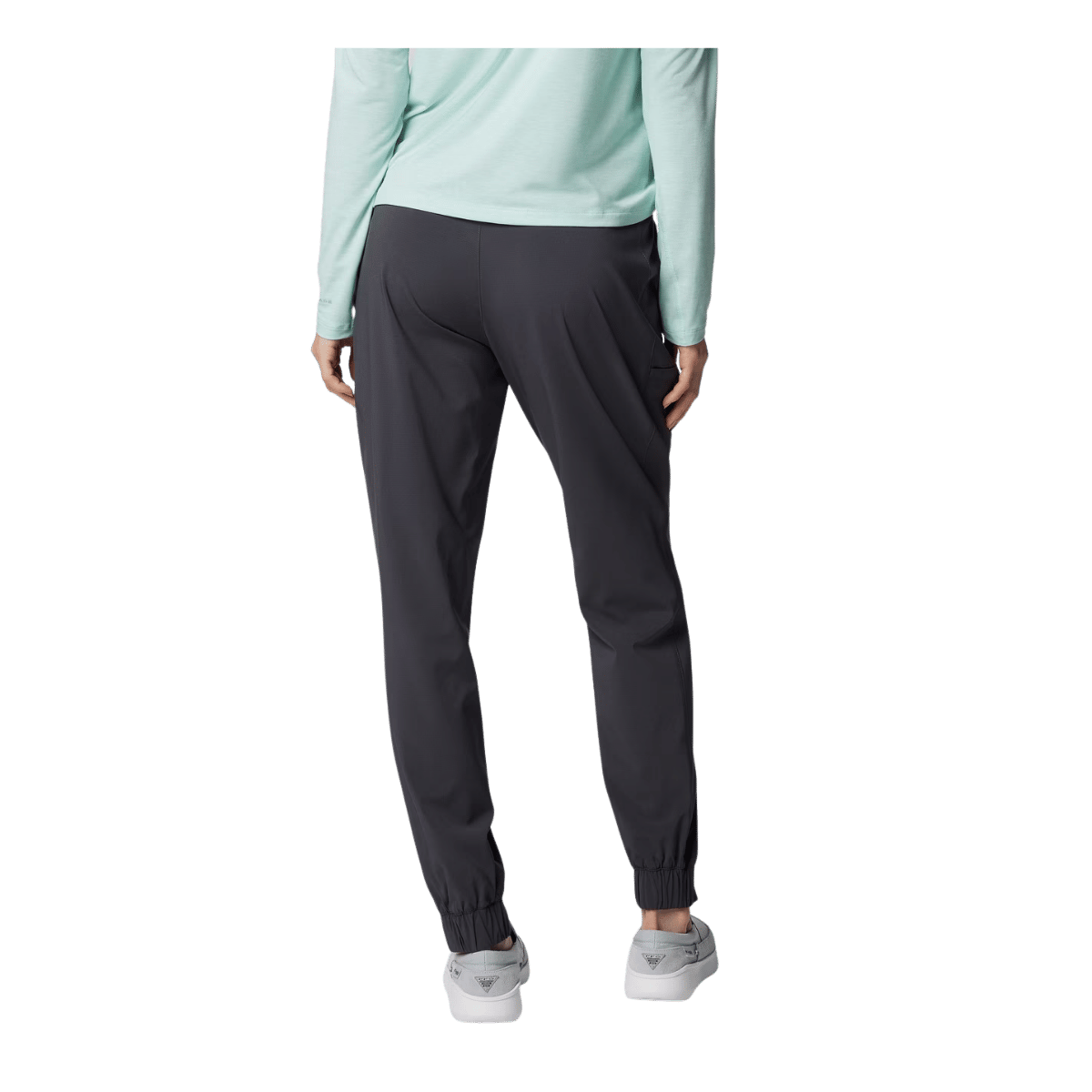 COLUMBIA WOMEN'S PFG UNCHARTED PULL ON PANTS - SHARK - BACK VIEW