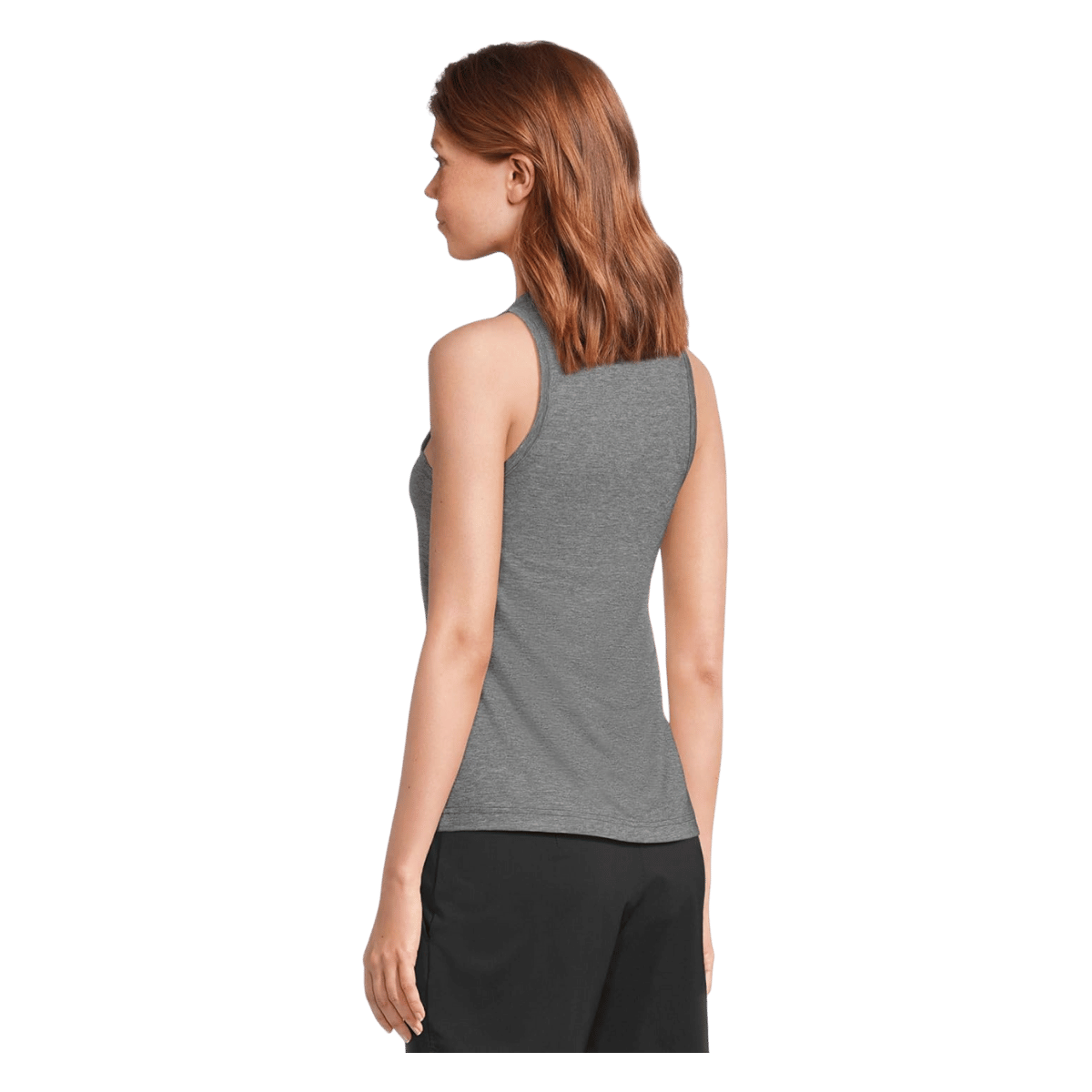 COLUMBIA WOMEN'S PFG UNCHARTED TANK - SHARK HEATHER - BACK VIEW