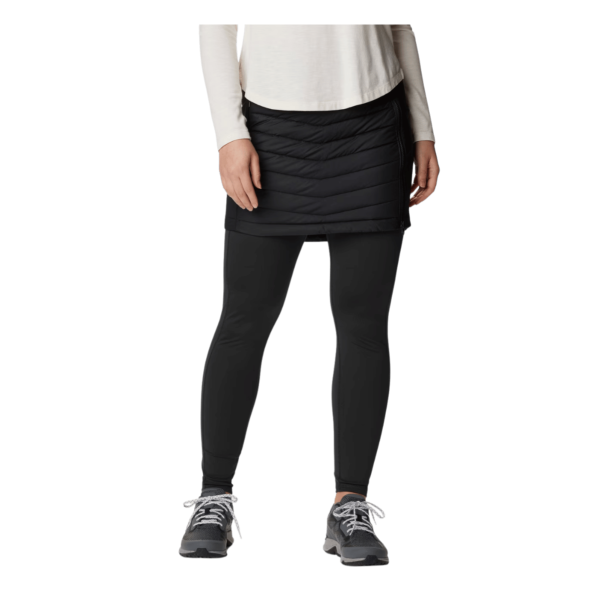COLUMBIA WOMEN'S POWDER LITE II SKIRT - BLACK - FRONT VIEW