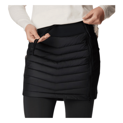 COLUMBIA WOMEN'S POWDER LITE II SKIRT - BLACK - CLOSE-UP VIEW