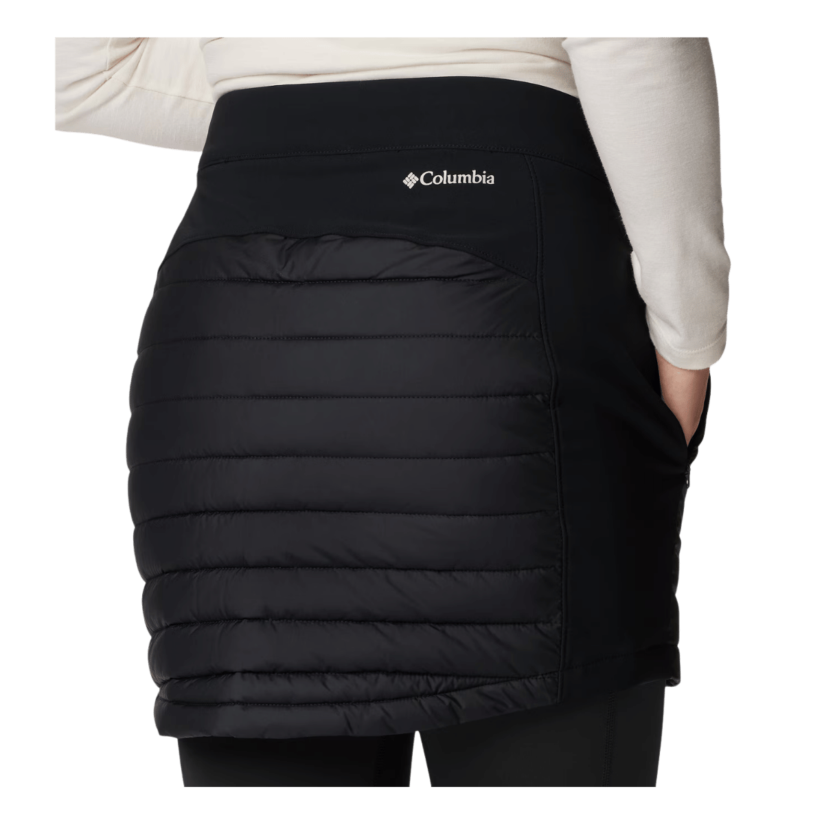 COLUMBIA WOMEN'S POWDER LITE II SKIRT - BLACK - BACK VIEW