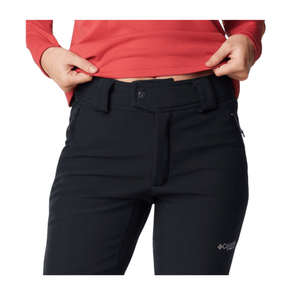 COLUMBIA WOMEN'S ROFFEE RIDGE VI PANTS - BLACK – WAIST DETAIL VIEW