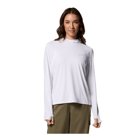 COLUMBIA WOMEN'S SKIEN VALLEY HOODIE - WHITE - FRONT VIEW