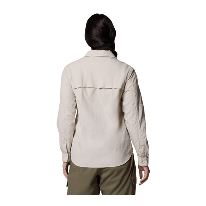 COLUMBIA WOMEN'S SKIEN VALLEY LONG SLEEVE SHIRT - DARK STONE - BACK VIEW