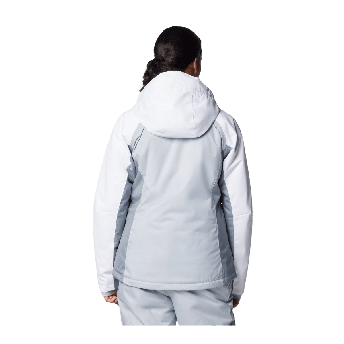 COLUMBIA WOMEN'S SNOWY SUMMIT INSULATED JACKET - CIRRUS GREY - BACK VIEW