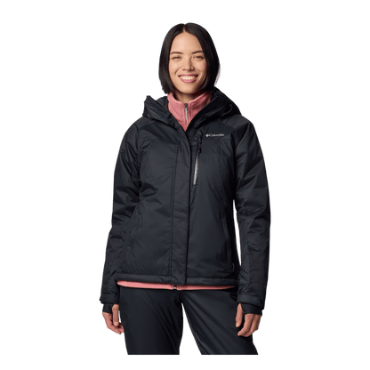 COLUMBIA WOMEN'S SNOWY SUMMIT INSULATED JACKET - BLACK - FRONT VIEW