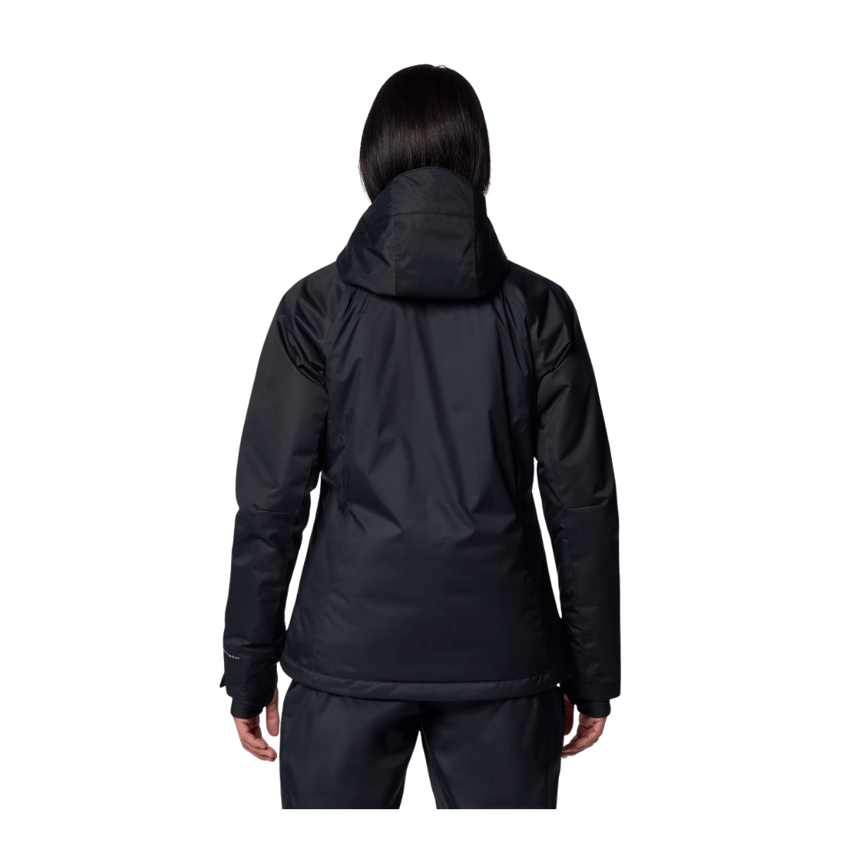 COLUMBIA WOMEN'S SNOWY SUMMIT INSULATED JACKET - BLACK - BACK VIEW