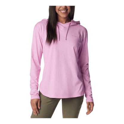 COLUMBIA WOMEN'S SUN TREK HOODED PULLOVER - COSMOS HEATHER - FRONT VIEW