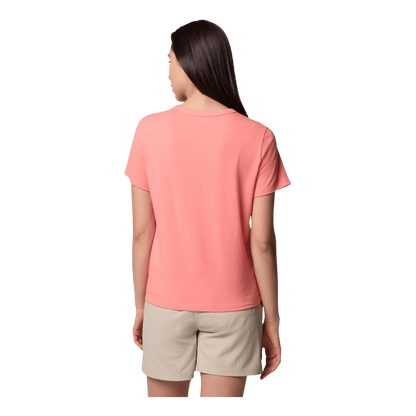 COLUMBIA WOMENS SUN TREK SHORT SLEEVE II SHIRT - ALPENGLOW - BACK VIEW
