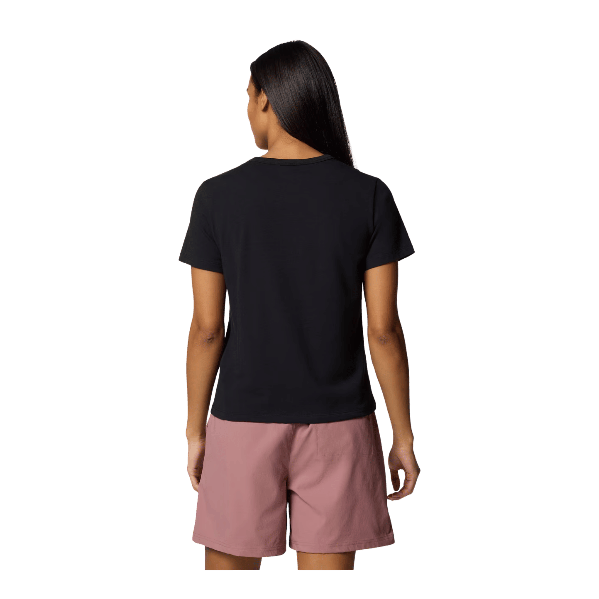 COLUMBIA WOMEN'S SUN TREK SHORT SLEEVE II SHIRT - BLACK - BACK VIEW