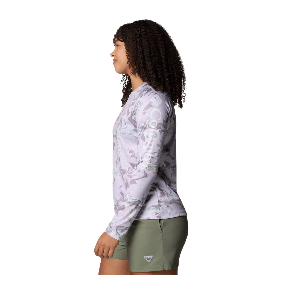 COLUMBIA WOMEN'S SUPER TIDAL TEE LONG SLEEVE SHIRT - LAVENDER PEARL UNDERTOW - SIDE VIEW