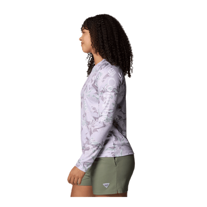 COLUMBIA WOMEN'S SUPER TIDAL TEE LONG SLEEVE SHIRT - LAVENDER PEARL UNDERTOW - SIDE VIEW