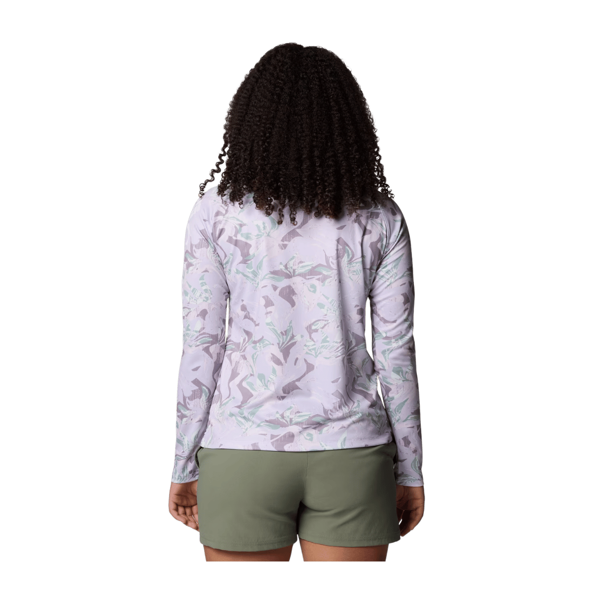 COLUMBIA WOMEN'S SUPER TIDAL TEE LONG SLEEVE SHIRT - LAVENDER PEARL UNDERTOW - BACK VIEW