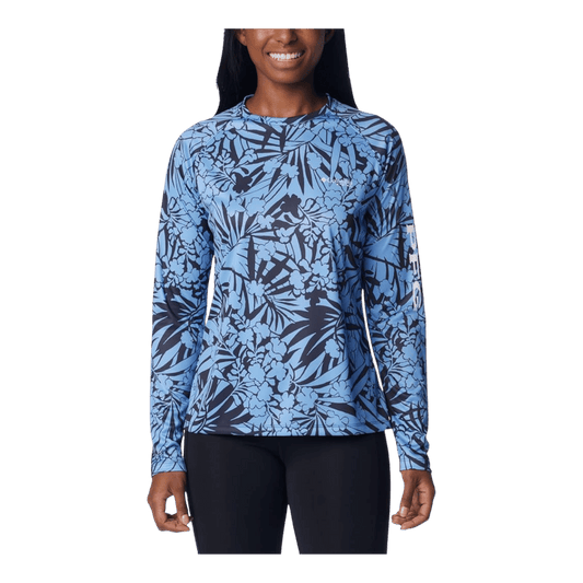 COLUMBA WOMEN'S PFG SUPER TIDAL TEE LONG SLEEVE SHIRT - NOCTURNAL TROPICTONES - FRONT VIEW
