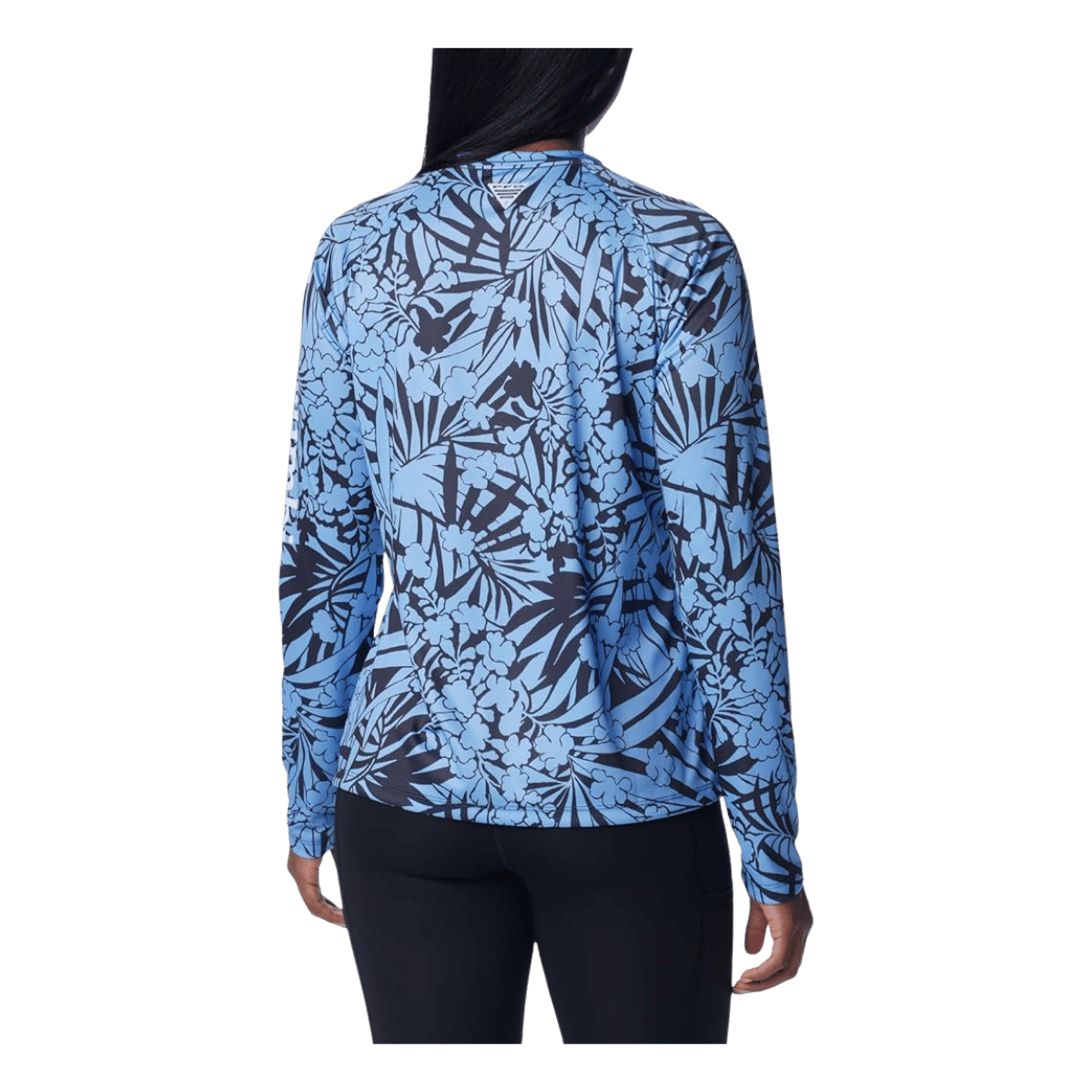 COLUMBA WOMEN'S PFG SUPER TIDAL TEE LONG SLEEVE SHIRT - NOCTURNAL TROPICTONES - BACK VIEW