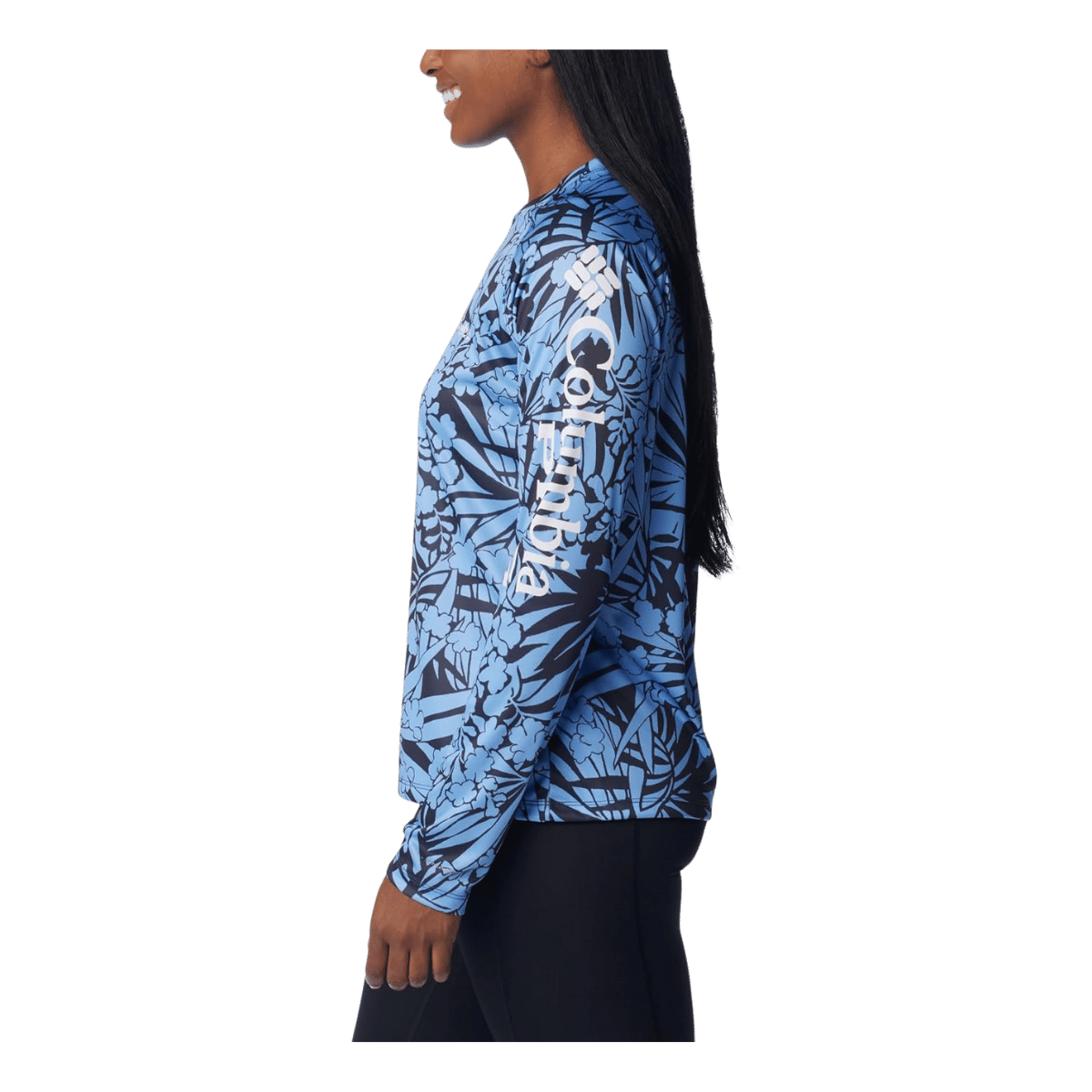COLUMBA WOMEN'S PFG SUPER TIDAL TEE LONG SLEEVE SHIRT - NOCTURNAL TROPICTONES - SIDE VIEW