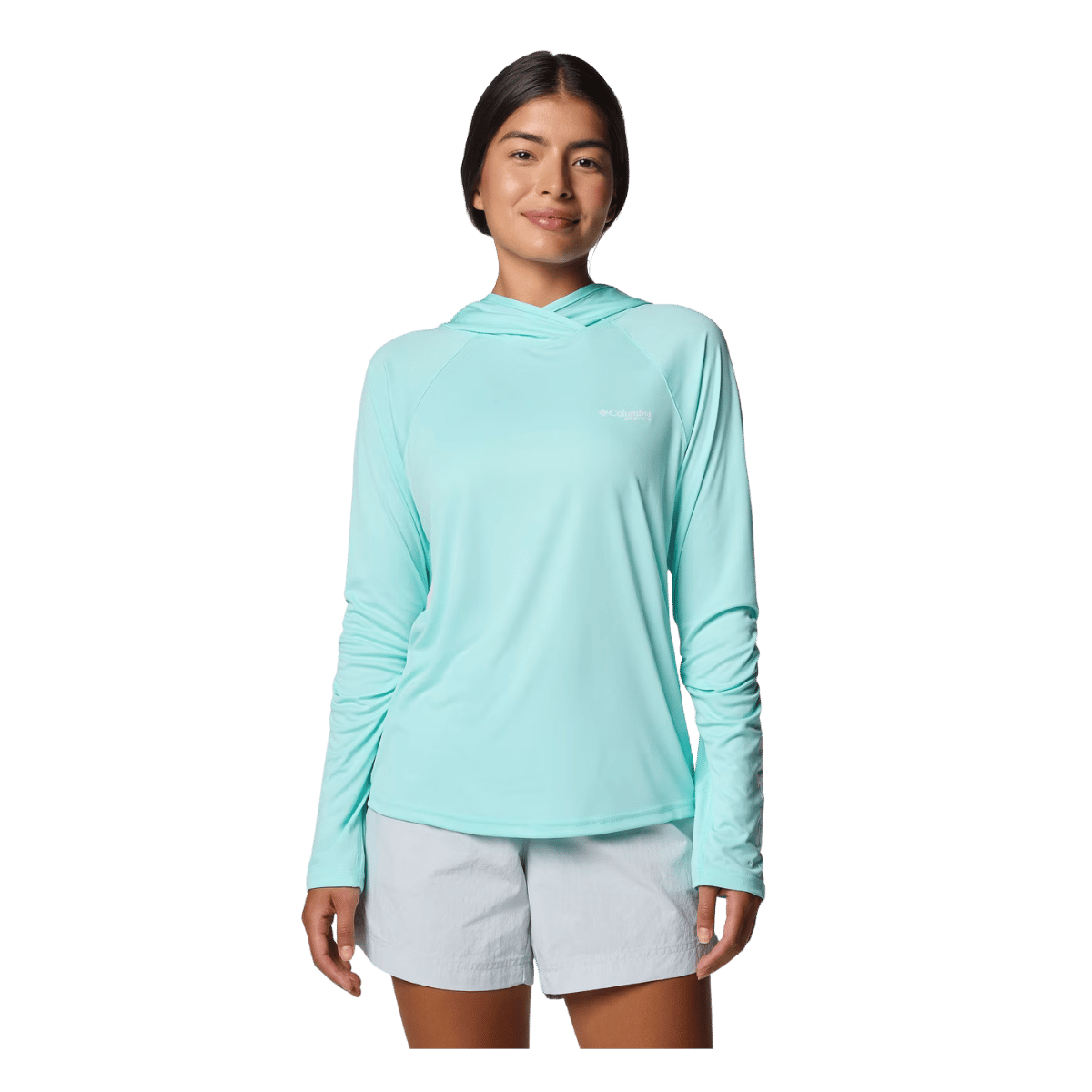 COLUMBIA WOMEN'S TIDAL TEE II HOODIE - GULF STREAM - FRONT VIEW