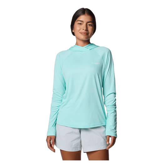COLUMBIA WOMEN'S TIDAL TEE II HOODIE - GULF STREAM - FRONT VIEW