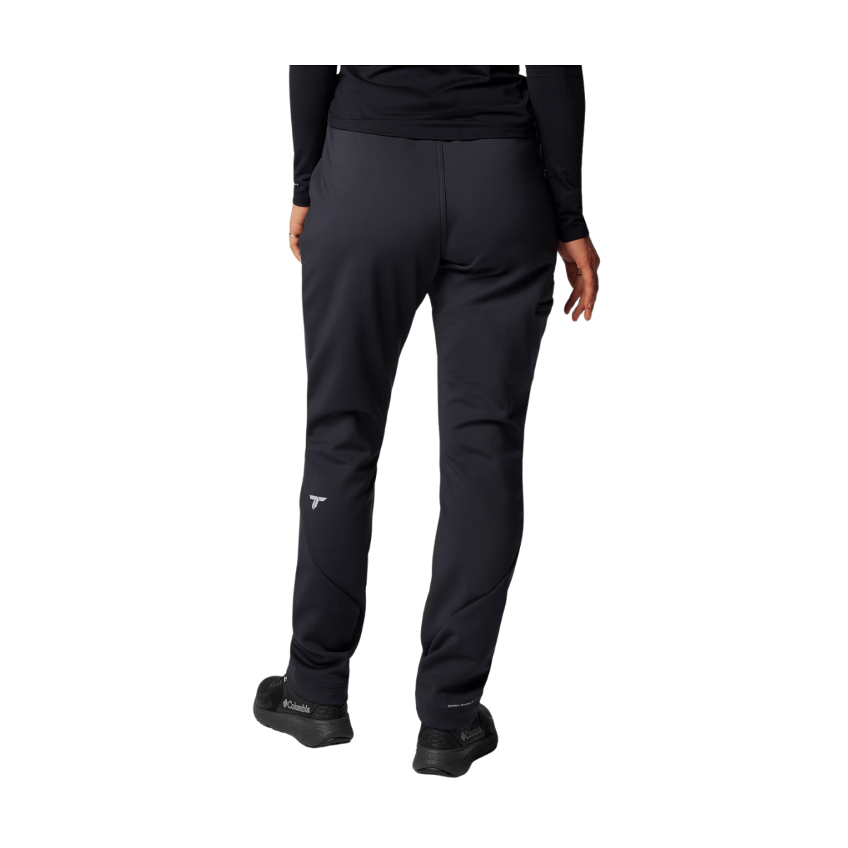COLUMBIA WOMEN'S VAST CANYON HIGH-RISE SOFTSHELL PANTS - BLACK - BACK VIEW