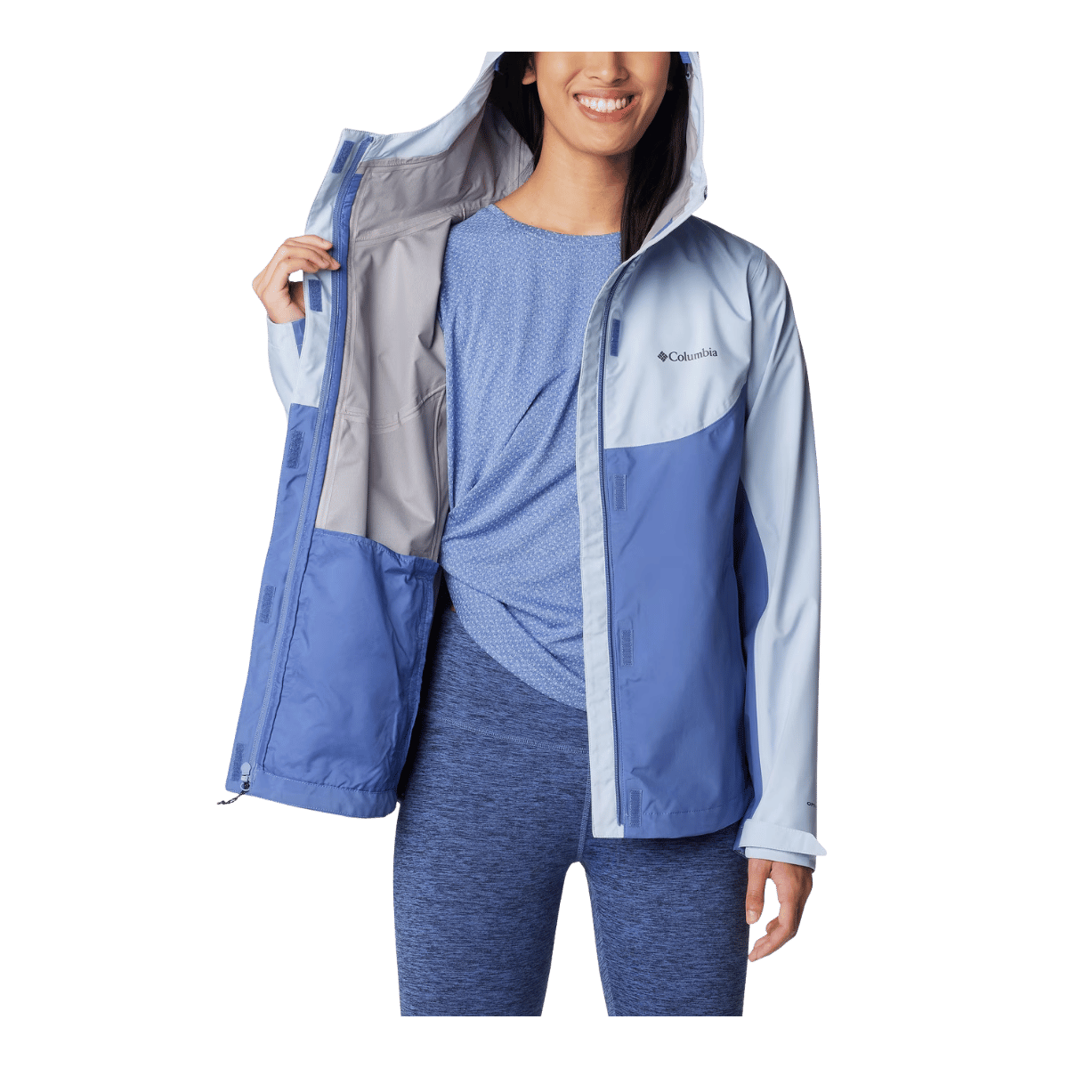 COLUMBIA WOMEN'S WAHKEENA FALLS 3L SHELL JACKET - WHISPER - INNER VIEW