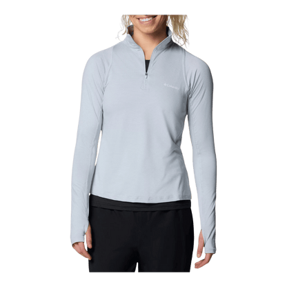 COLUMBIA WOMEN'S WEEKEND ASCENT HALF ZIP SHIRT - CIRRUS GREY - FRONT VIEW