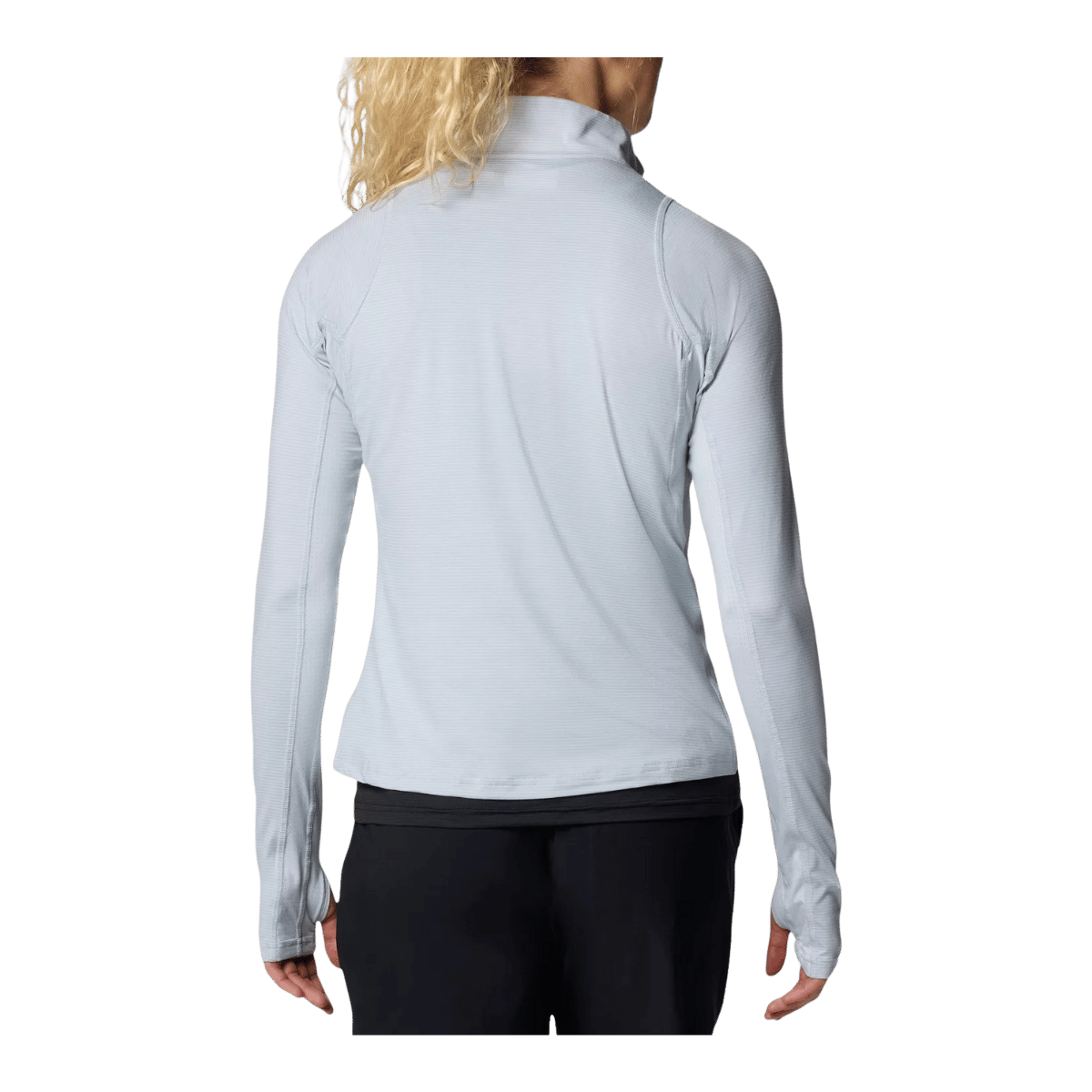 COLUMBIA WOMEN'S WEEKEND ASCENT HALF ZIP SHIRT - CIRRUS GREY - BACK VIEW