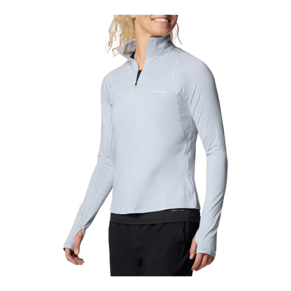 COLUMBIA WOMEN'S WEEKEND ASCENT HALF ZIP SHIRT - CIRRUS GREY - SIDE VIEW