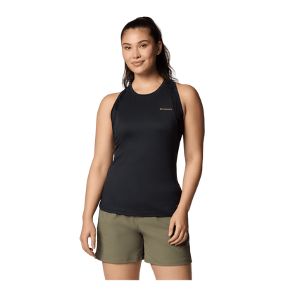 COLUMBIA WOMEN'S WEEKEND ASCENT TANK TOP - BLACK - FRONT VIEW