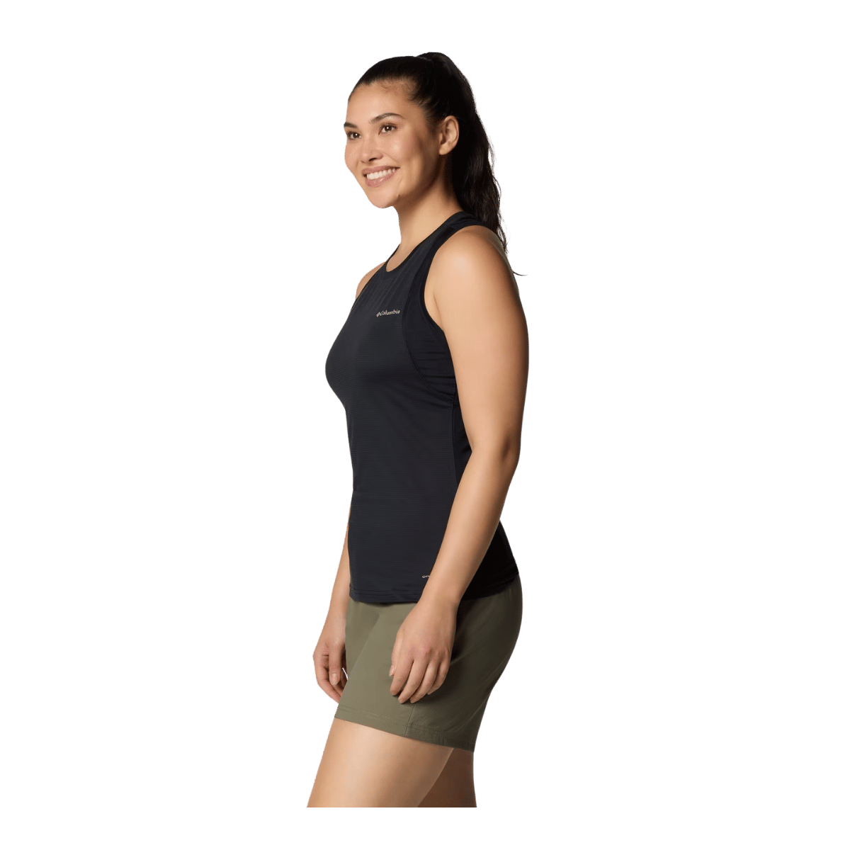 COLUMBIA WOMEN'S WEEKEND ASCENT TANK TOP - BLACK - SIDE VIEW