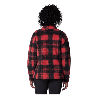 COLUMBIA WOMEN'S WEST BEND 1/4 ZIP II FLEECE PULLOVER - DAREDEVIL OMBLUR - BACK VIEW