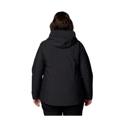 COLUMBIA WOMEN'S WHIRLIBIRD V INTERCHANGE JACKET - PLUS SIZE - BLACK - BACK VIEW