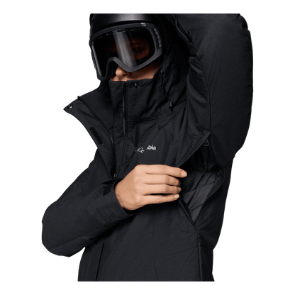 COLUMBIA WOMEN'S WHIRLIBIRD V INTERCHANGE JACKET - BLACK - CLOSE-UP SIDE VIEW
