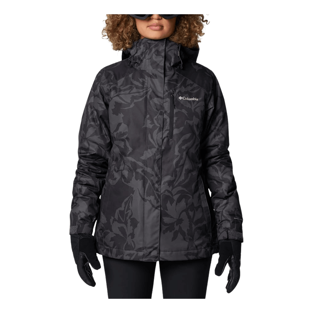 COLUMBIA WOMEN'S WHIRLIBIRD V PRNT INTERCHANGE JACKET - SHARK LEAFALL - FRONT VIEW