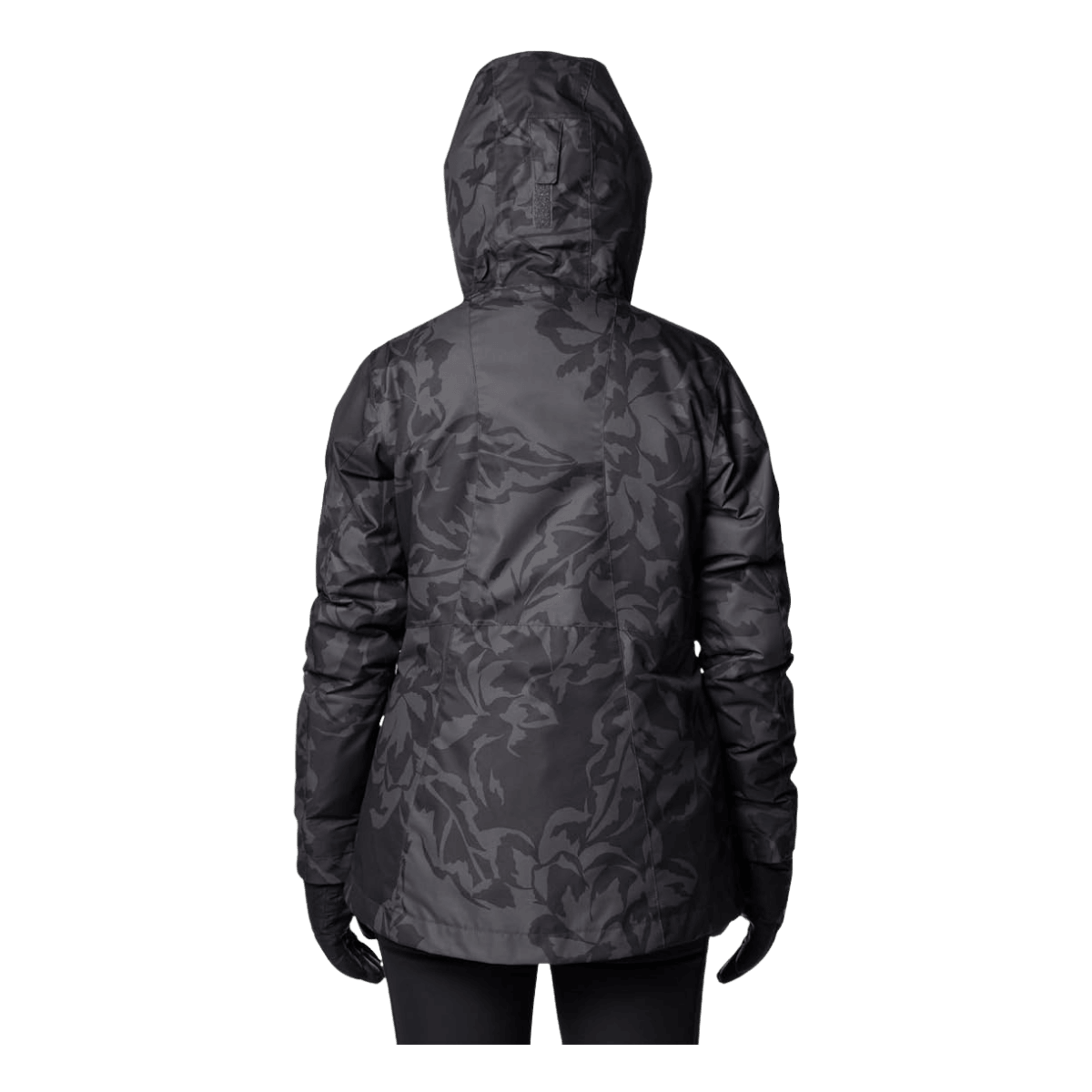 COLUMBIA WOMEN'S WHIRLIBIRD V PRNT INTERCHANGE JACKET - SHARK LEAFALL - BACK VIEW