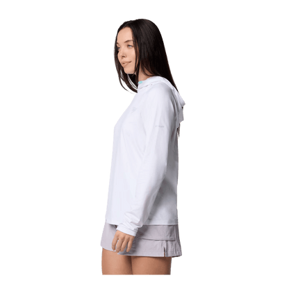 COLUMBIA WOMEN'S WILD CAST SUN HOODIE - WHITE - SIDE VIEW