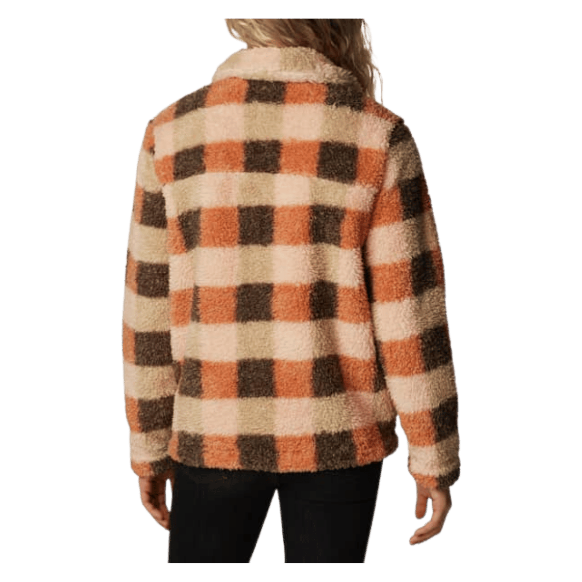 COLUMBIA WOMEN'S WINTER PASS SHERPA FULL ZIP - WARM COPPER - BACK VIEW