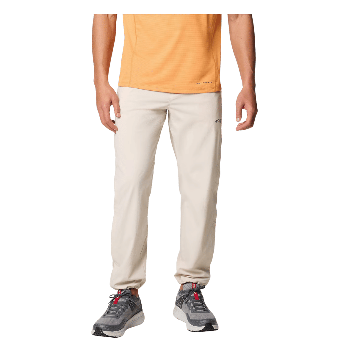 COLUMBIA MEN'S WANOGA PRO VENT PANTS - DARK STONE - FRONT VIEW