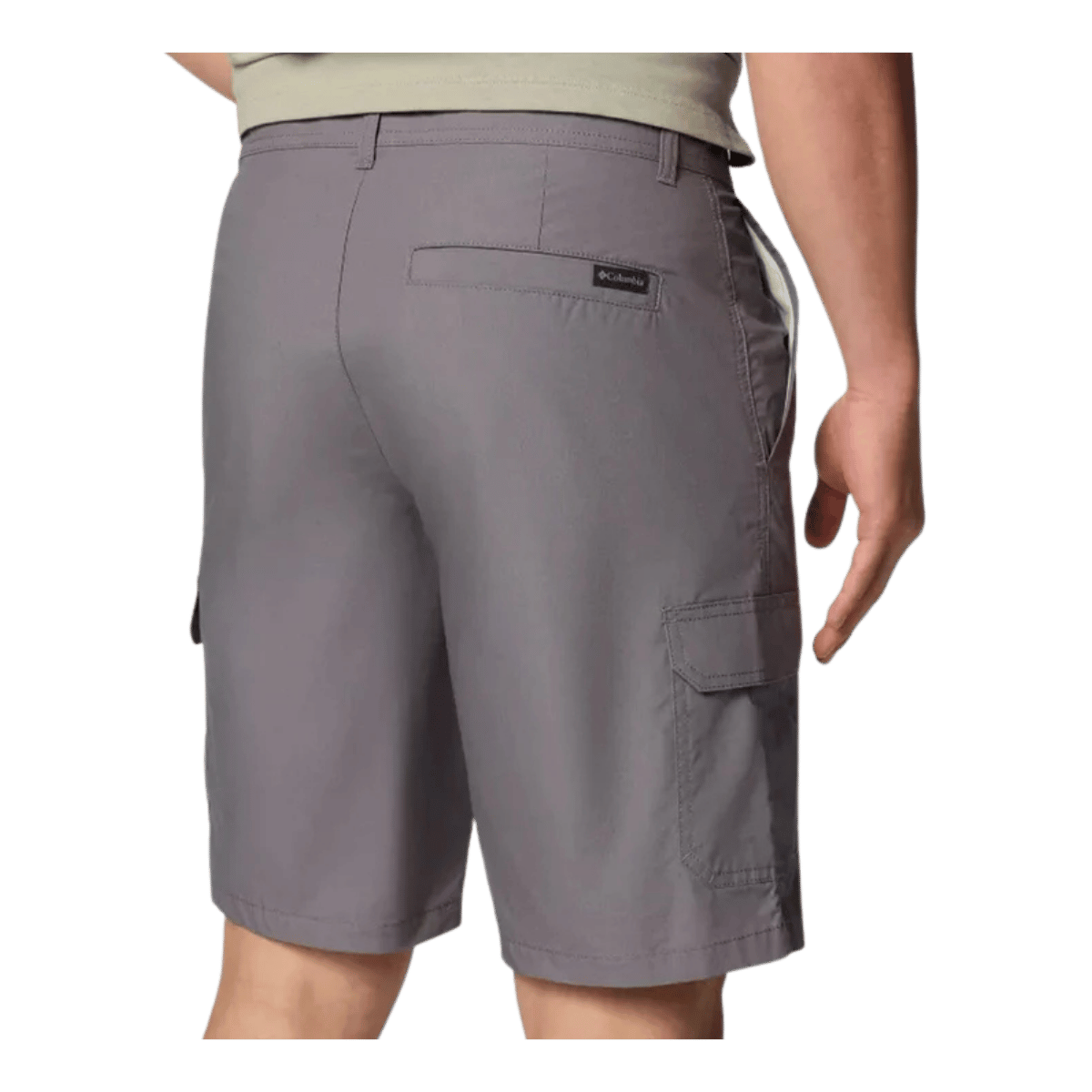 COLUMBIA MEN'S WASHED OUT CARGO SHORTS II 10" - CITY GREY - BACK VIEW