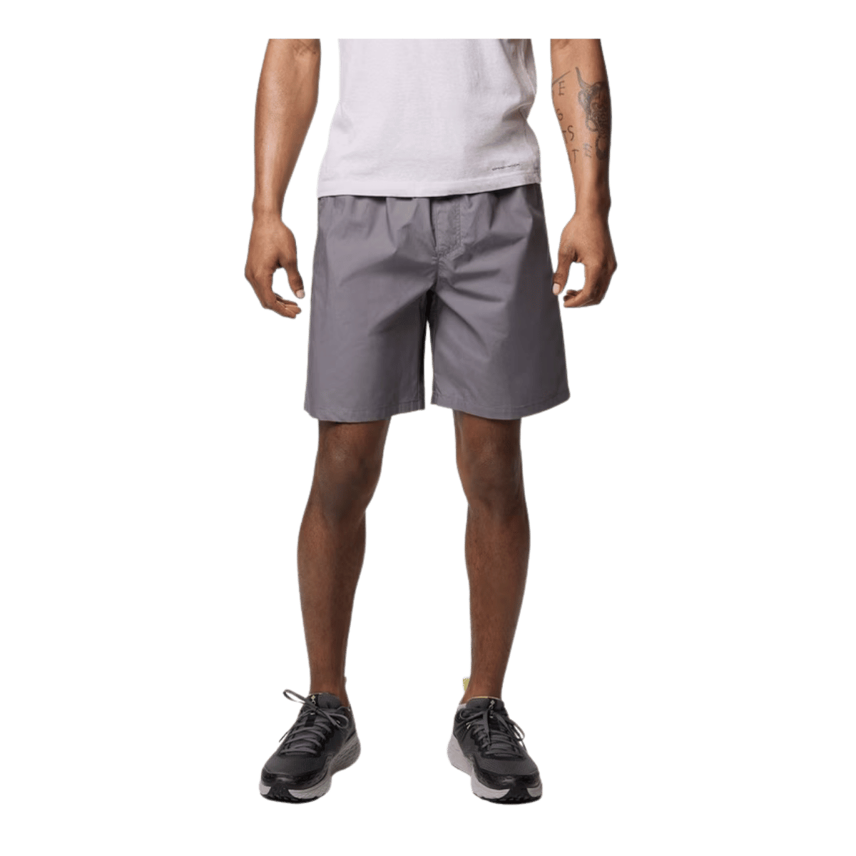 COLUMBIA MEN'S WASHED OUT EASY SHORTS 8" - CITY GREY - FRONT VIEW