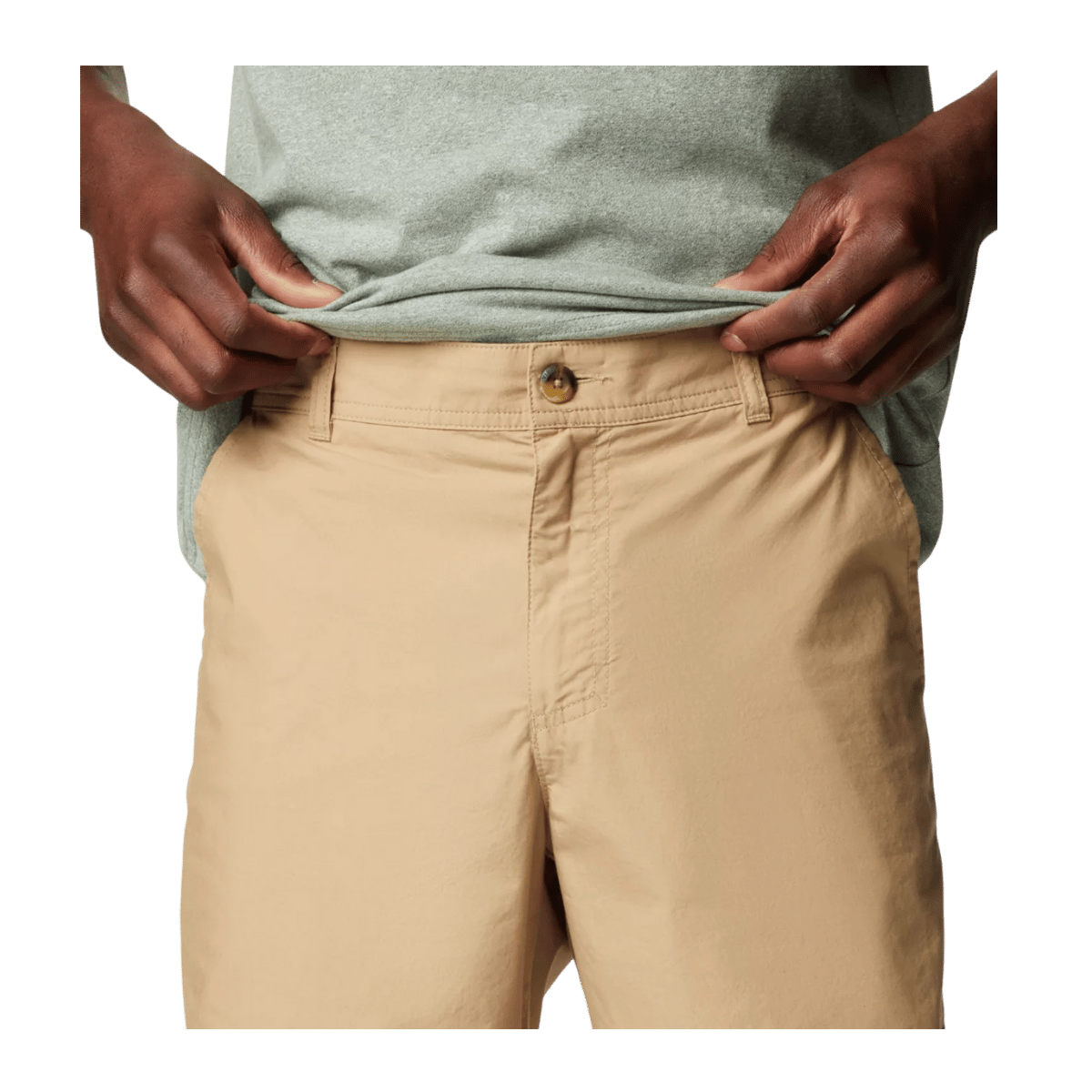 COLUMBIA WASHED OUT 10" SHORT - CROUTON - WAIST DETAIL VIEW