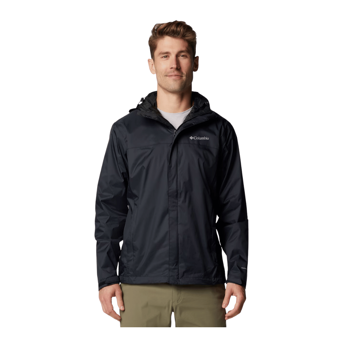 COLUMBIA MEN'S WATERTIGHT II JACKET - BLACK - FRONT VIEW