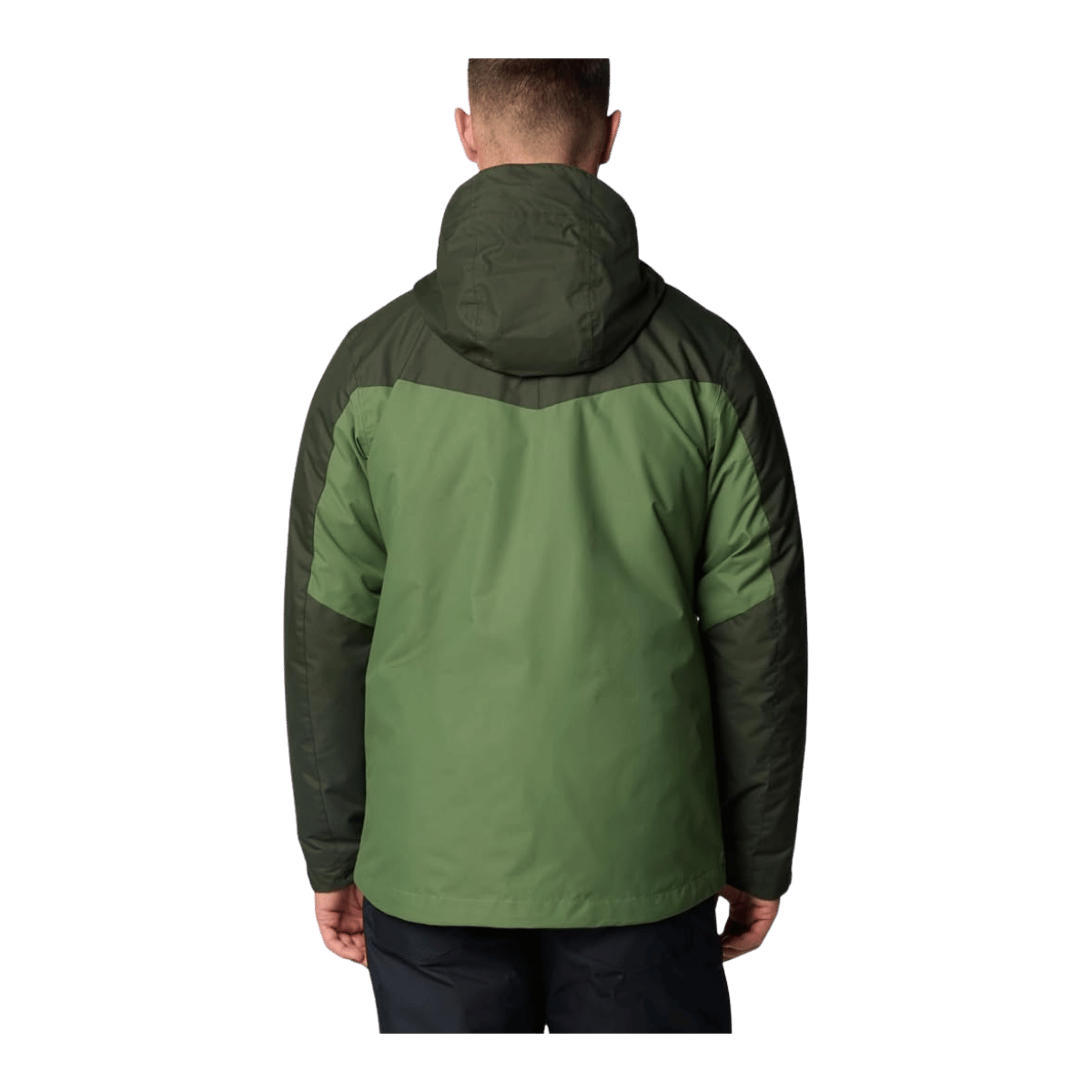 COLUMBIA MEN'S WHIRLIBIRD V INTERCHANGE JACKET - CANTEEN - BACK VIEW