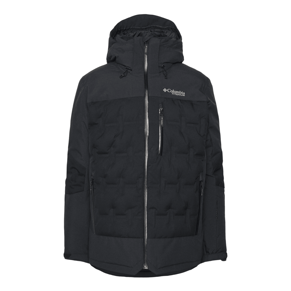 COLUMBIA MEN'S WILD CARD III HOODED WATERPROOF DOWN JACKET - BLACK