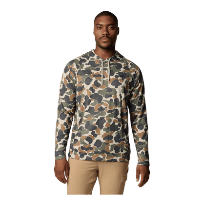 COLUMBIA MEN'S WILD CAST CAMP HOODIE -FOSSIL DELTAHUNTER - FRONT VIEW