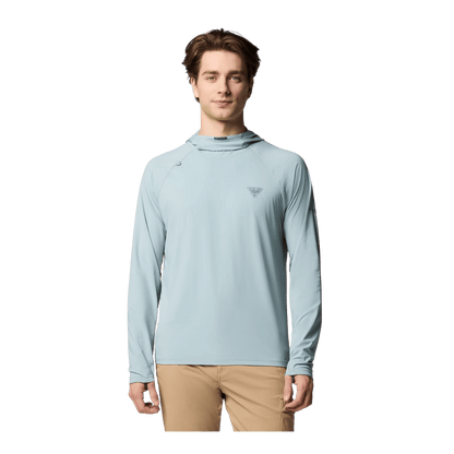 COLUMBIA MEN'S WILD CAST SUN HOODIE - CRUSHED BLUE - FRONT VIEW