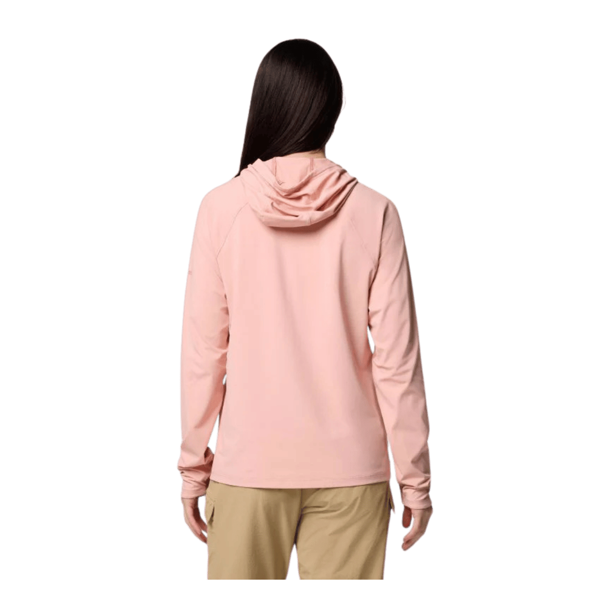 COLUMBIA WOMEN'S WILD CAST SUN HOODIE - FAUX PINK - BACK VIEW