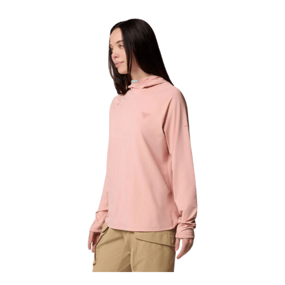 COLUMBIA WOMEN'S WILD CAST SUN HOODIE - FAUX PINK - SIDE VIEW