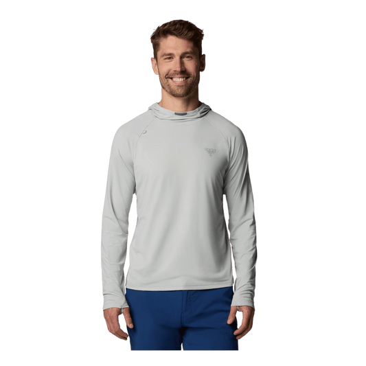 COLUMBIA MEN'S WILD CAST SUN HOODIE - COOL GREY - FRONT VIEW